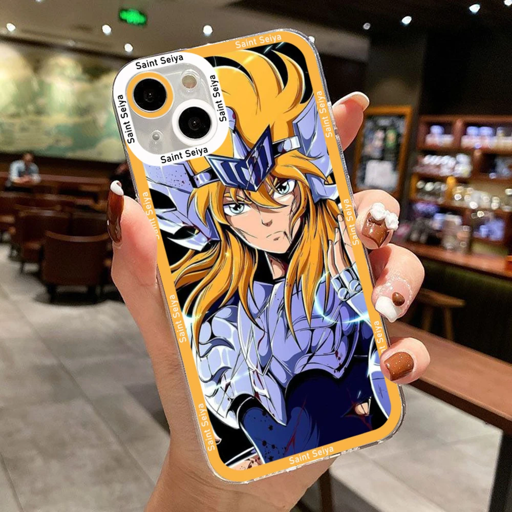 Saint Seiya Hyoga Shiryu Clear Phone Case For iPhone 15 14 13 12 11 Mini Pro Max X XR XSMax 6S 6 7 8 Plus SE20 Transparent Cover