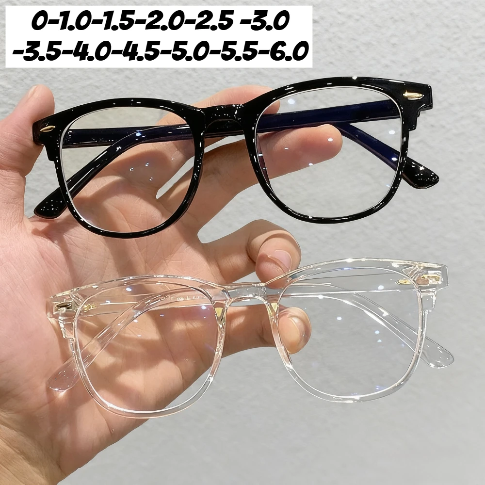 

Fashion Oversize Myopia Glasses Anti-blue Light Glasses for Women Popular Big Square Glasses Optical Nearsighted Eyeglasses -4.0
