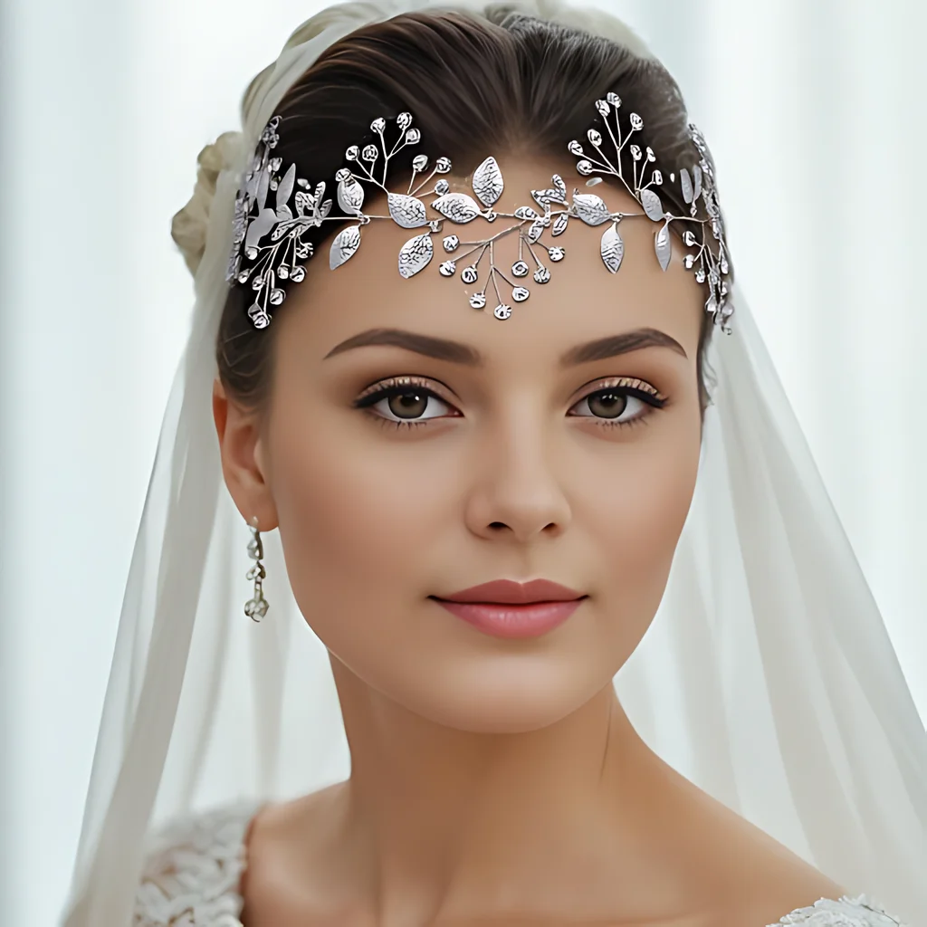 Wedding Headband Alloy Leaf Crystal Bridal Headpieces Hair Accessories for Woman Tiara Flower Girl Hair Vine HP537