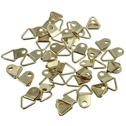 100/50Pcs Golden Triangle D-Ring Hanging Oil Painting Mirror Picture Frame Hanger Art Work Photo Wall Hook