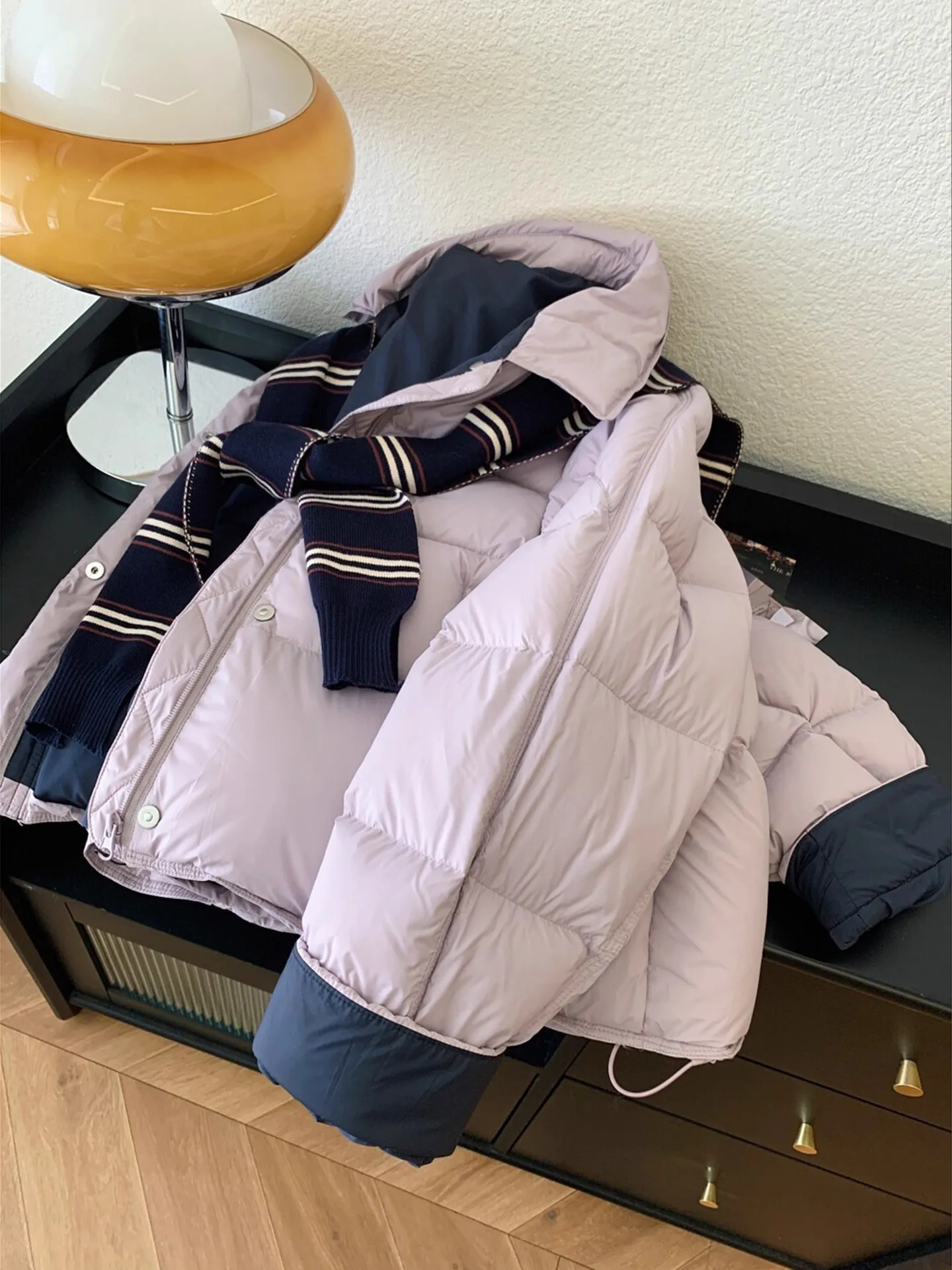 

Korean Sle Oversized Patchwork Collar Cotton Jaet Women's Winter Warm Casual Slimming Outerwear Trendy Commute Faion