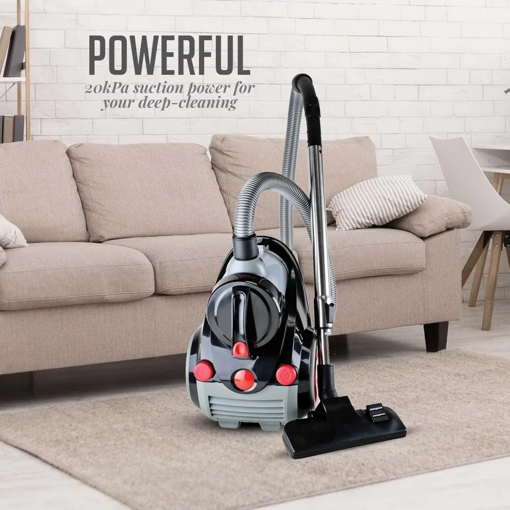 2025 NEW OVENTE Bagless Canister Vacuum Cleaner with Multi-Surface Suction and Extended Telescoping Wand