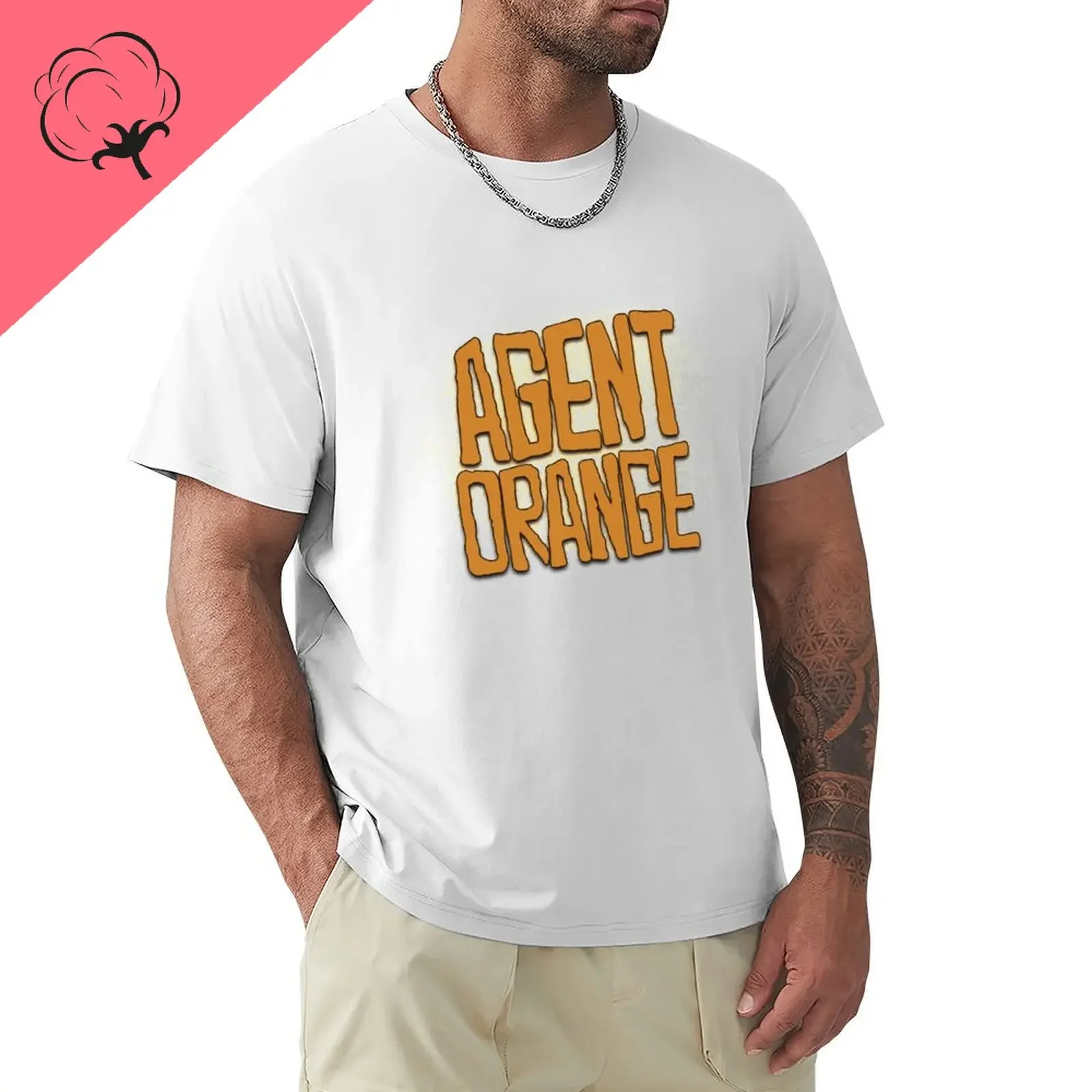 Agent Orange printed T-shirt Loose Korean fashion street wear Harajuku summer tops for men and women can be crewneck clothing