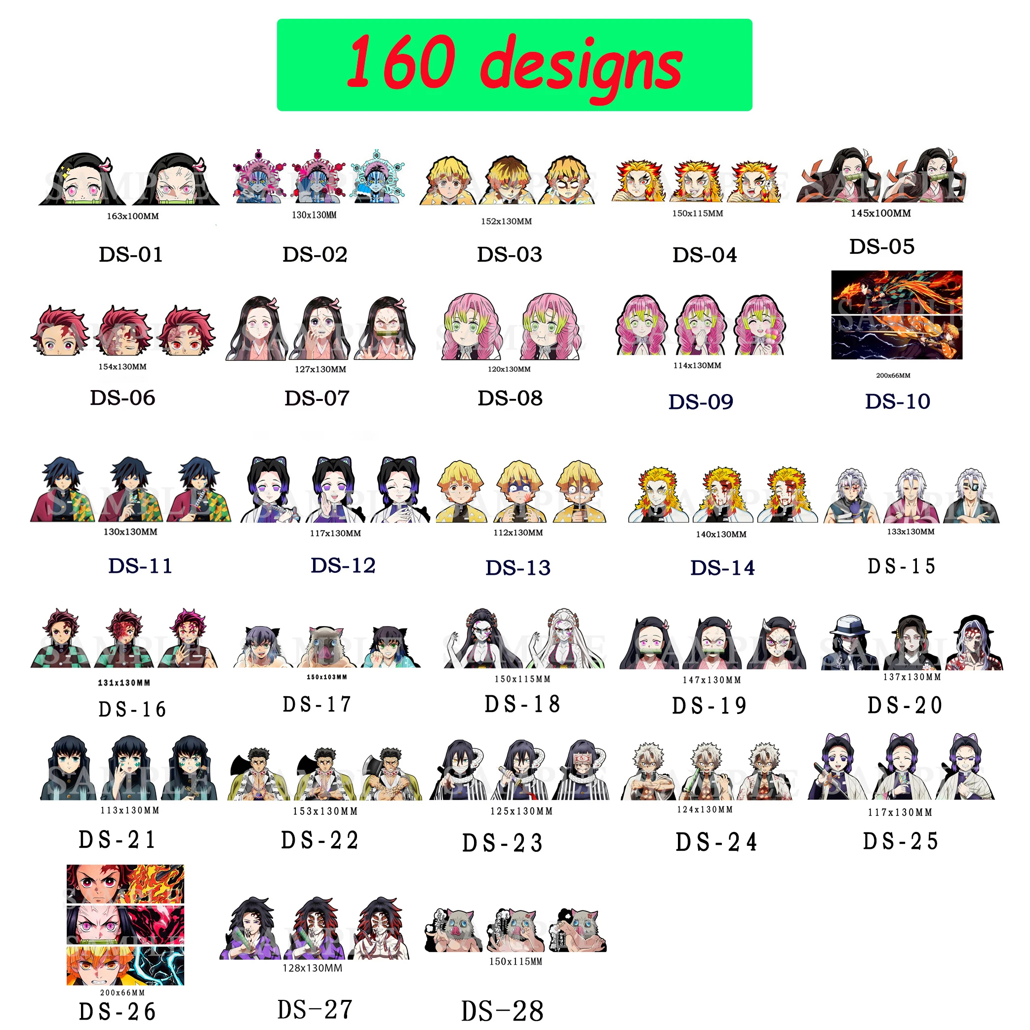 Mix Whloesale Anime Motion Sticker Waterproof Decal for Cars,Laptop, Refrigerator, Etc--(Remarks Style Number and Quantity) --