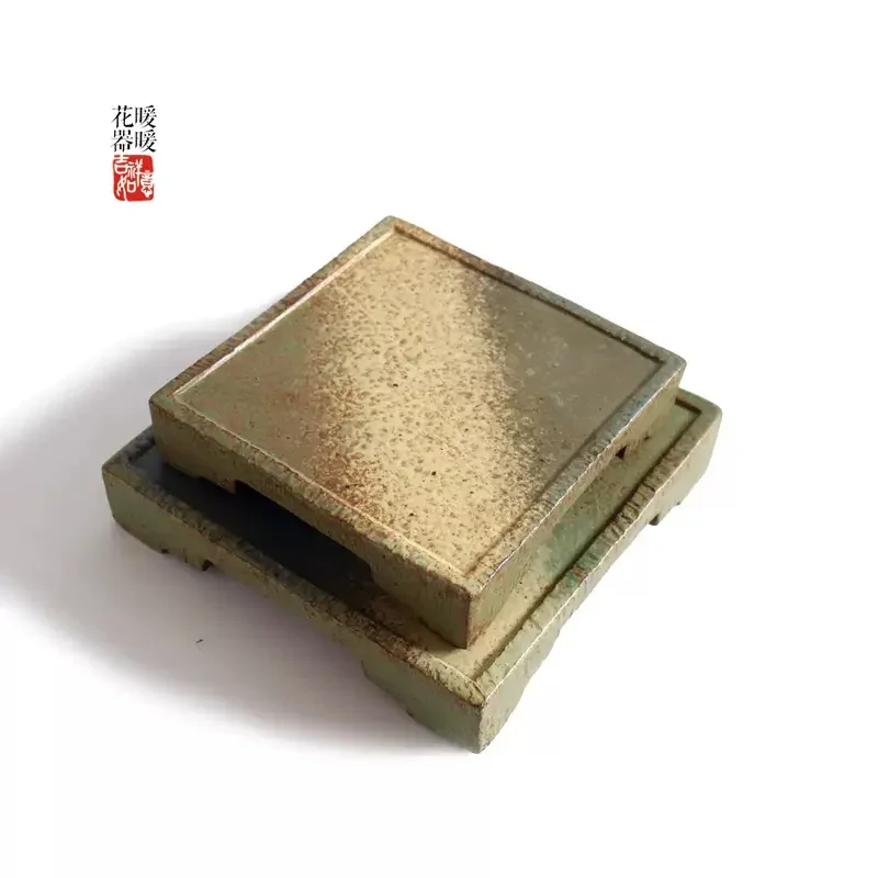 Colorful Square Plate with Purple Sand, Plants Pot Base, Table Vase, Home Decoration, Garden Decoration