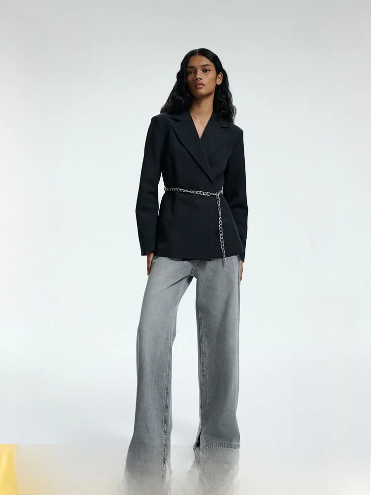 

H&M Women's Suit Casual Style Commute Professional Outerwear with Belt Autumn 2025 Polyester Fiber Spandex Elastic Fiber