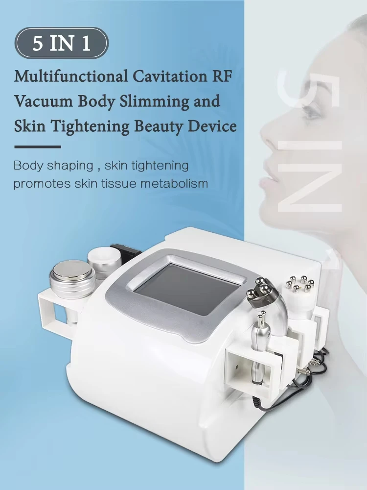 5 IN 1 Multifunctional Cavitation RFVacuum Body Slimming andSkin Tightening Beauty Device
