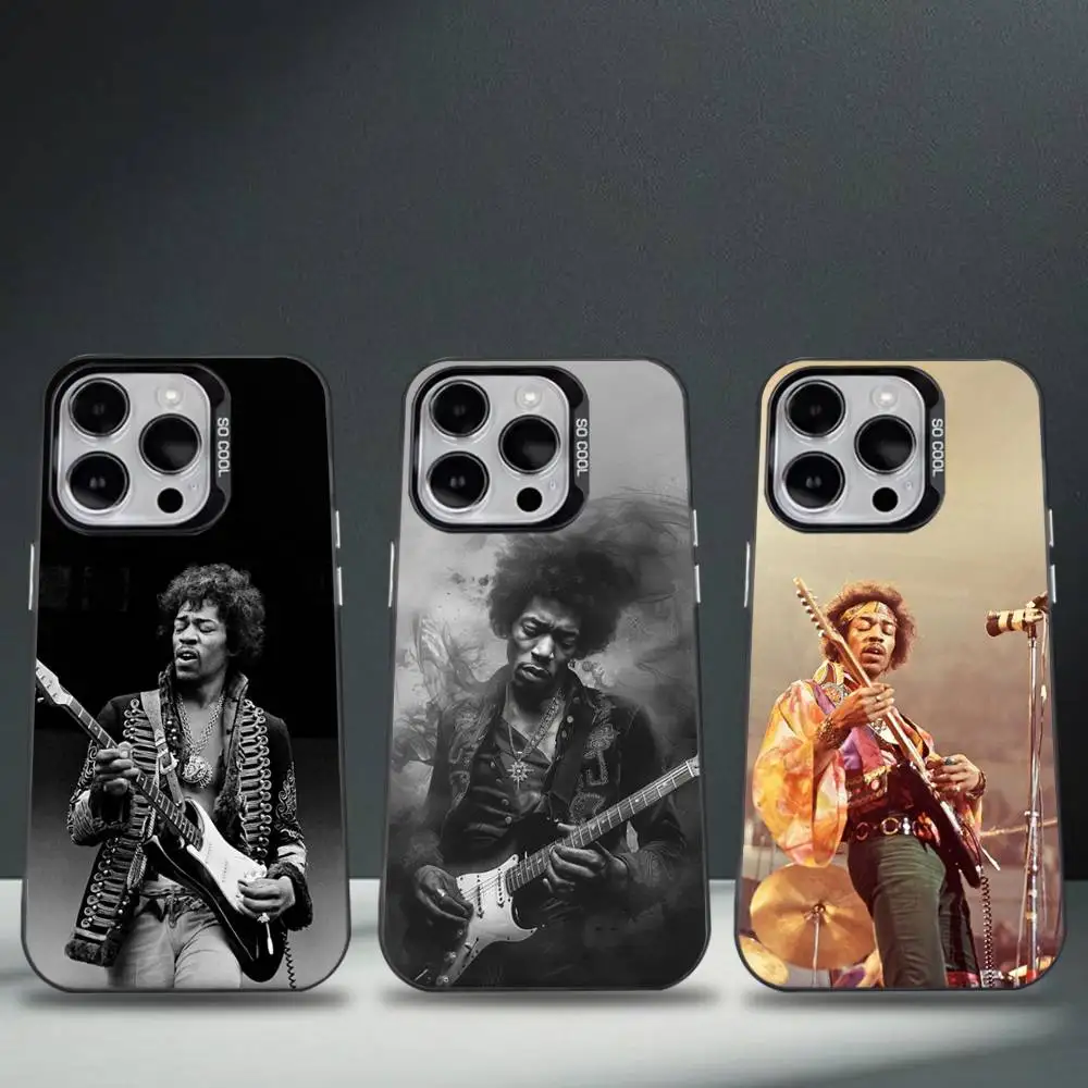 

Guitarist J-Jimi H-HendrixS Phone Case For iPhone 16,15,14,13,12,11,8,7,Pro,Max,Plus,Mini,XS,SE Anti Fall Black Matte Hard