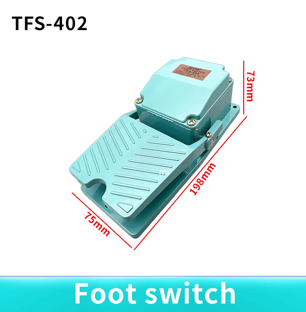 TFS-402 Foot Switch Silver Dot Foot Stepping Aluminum Metal Shell Self resetting Machine Tool Foot Switch Controller