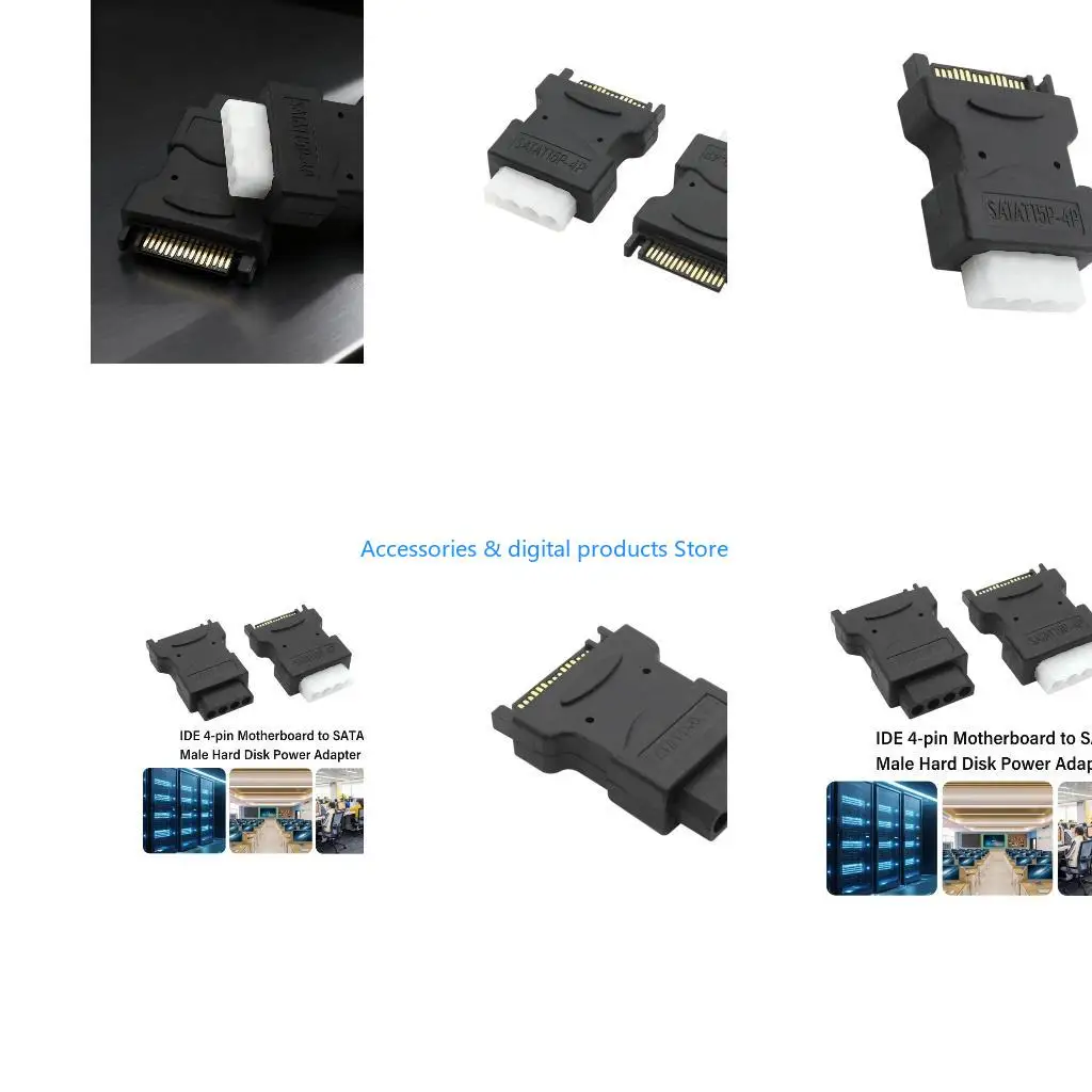77JD Computer Cable Adapters SATAs 15Pin To IDE 4Pin Efficient Power Transfer Build