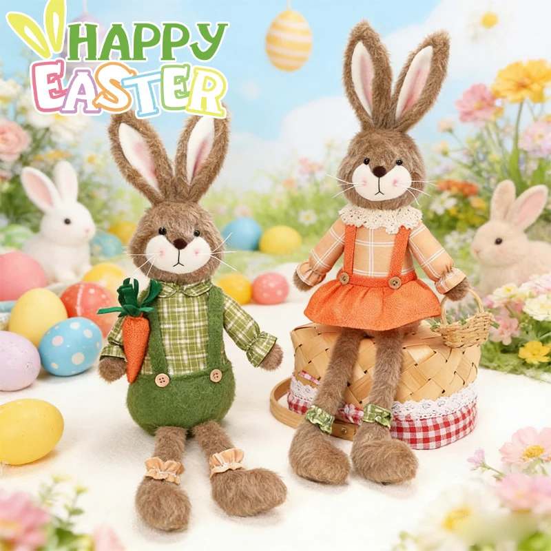 

Пасхальный декор 2026: Кролик ручной работы, праздничное украшение для стола, креативный акцент для дома, для вечеринок и сезонных праздников