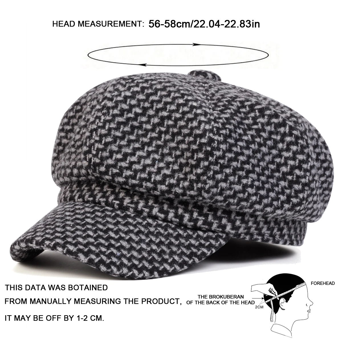 Gorro Unisex con rejilla de mil pájaros, gorro de vendedor de periódicos con personalidad, boina Retro para primavera y otoño, sombreros casuales salvajes, gorra octogonal