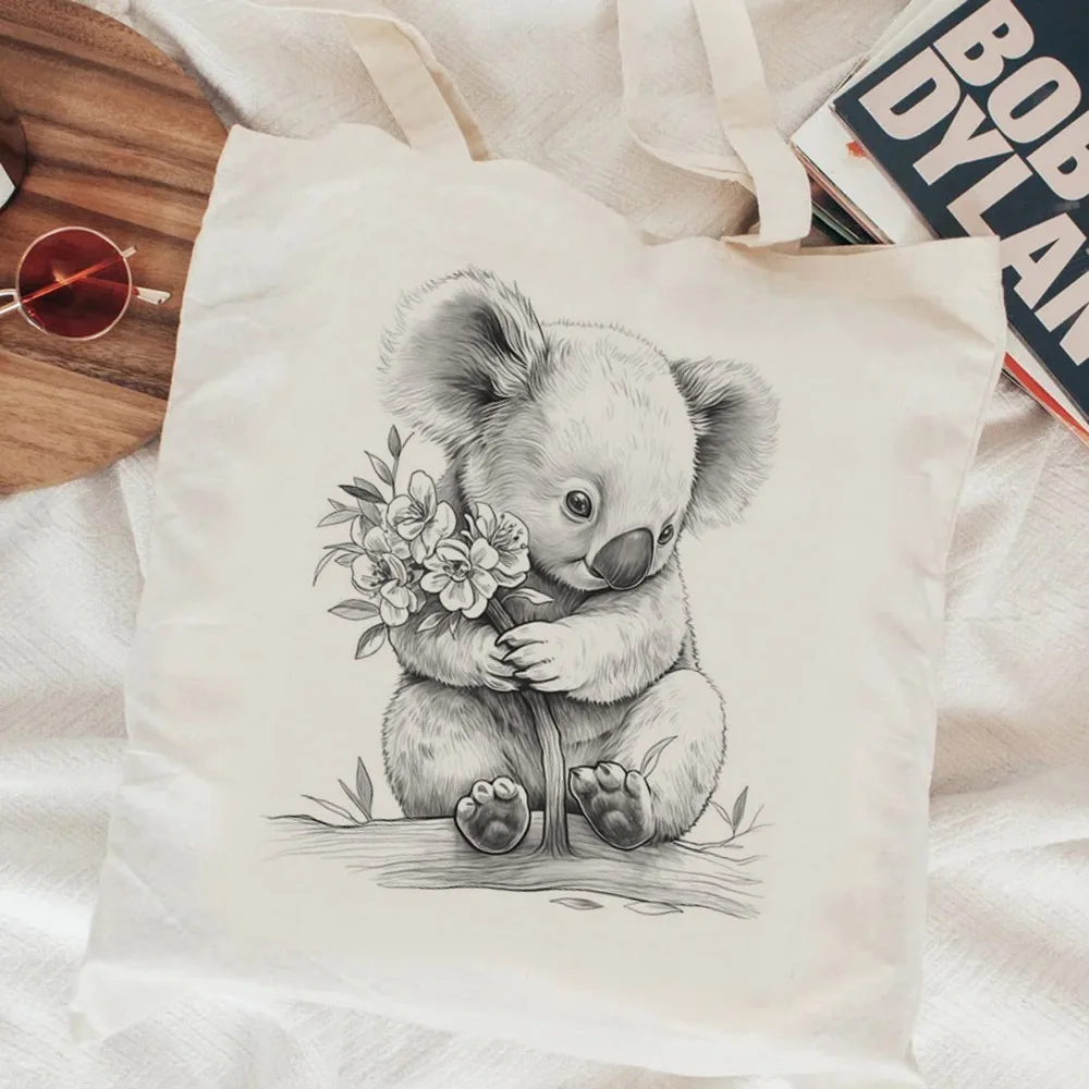 Koala shopping bag bolso eco handbag bolsas de tela cotton jute bag bag reusable shoping bolsa compra jute grab