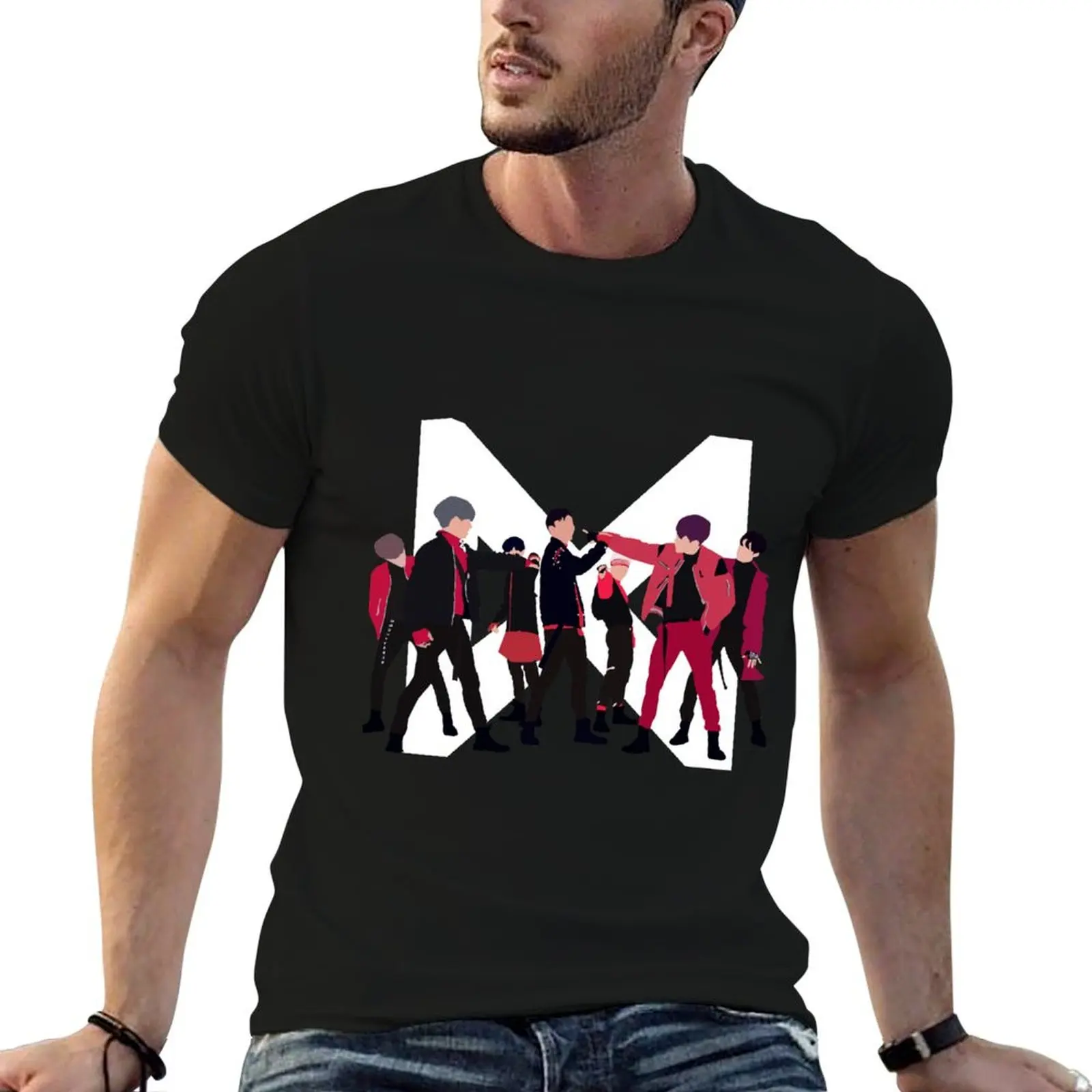 Camiseta Monsta X- Dramarama, camiseta gráfica para hombre, camiseta gráfica vintage de anime