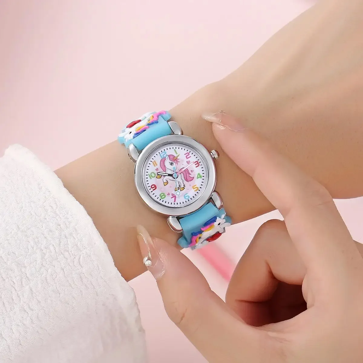 New Swatch Fashion Colorful Cartoon Unicorn Horse Student and Children's Watch Quartz Silicone Watch Electronic Watch