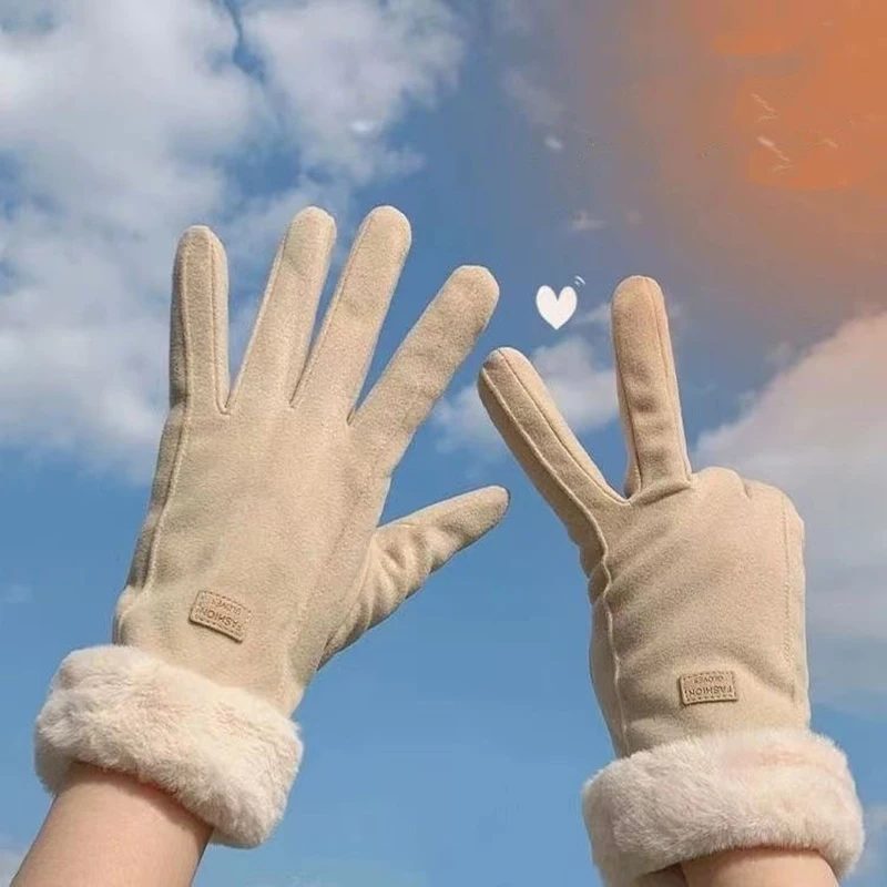 1 пара женских велосипедных перчаток на термоподкладке, зимние теплые перчатки для верховой езды, аксессуары для Хэллоуина, зимние перчатки