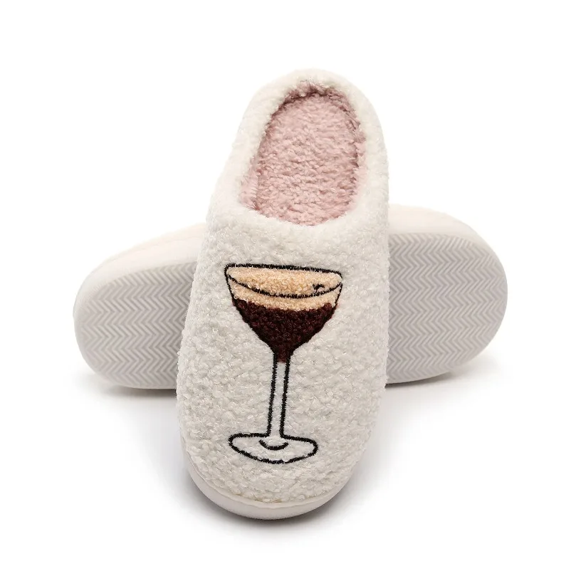 

Home Slipper Women Men Male Winter Warm House Fuzzy Shoes Plush Indoor Floor Non Slip Female Hairy Espresso Martini Fluffy
