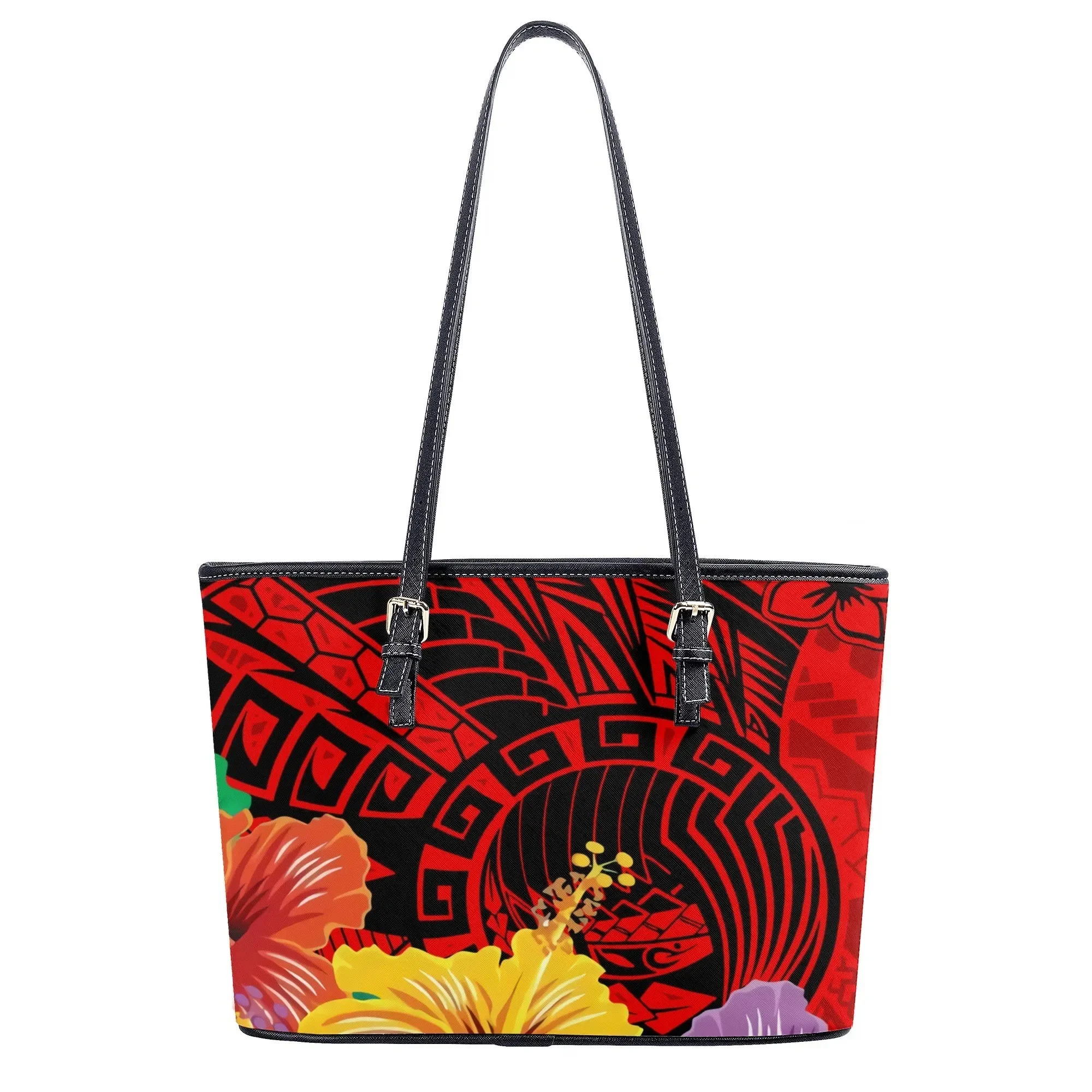 

Высококачественная женская сумка через плечо с симпатичным саумонским цветочным принтом и полинезийским мотивом для повседневного использования