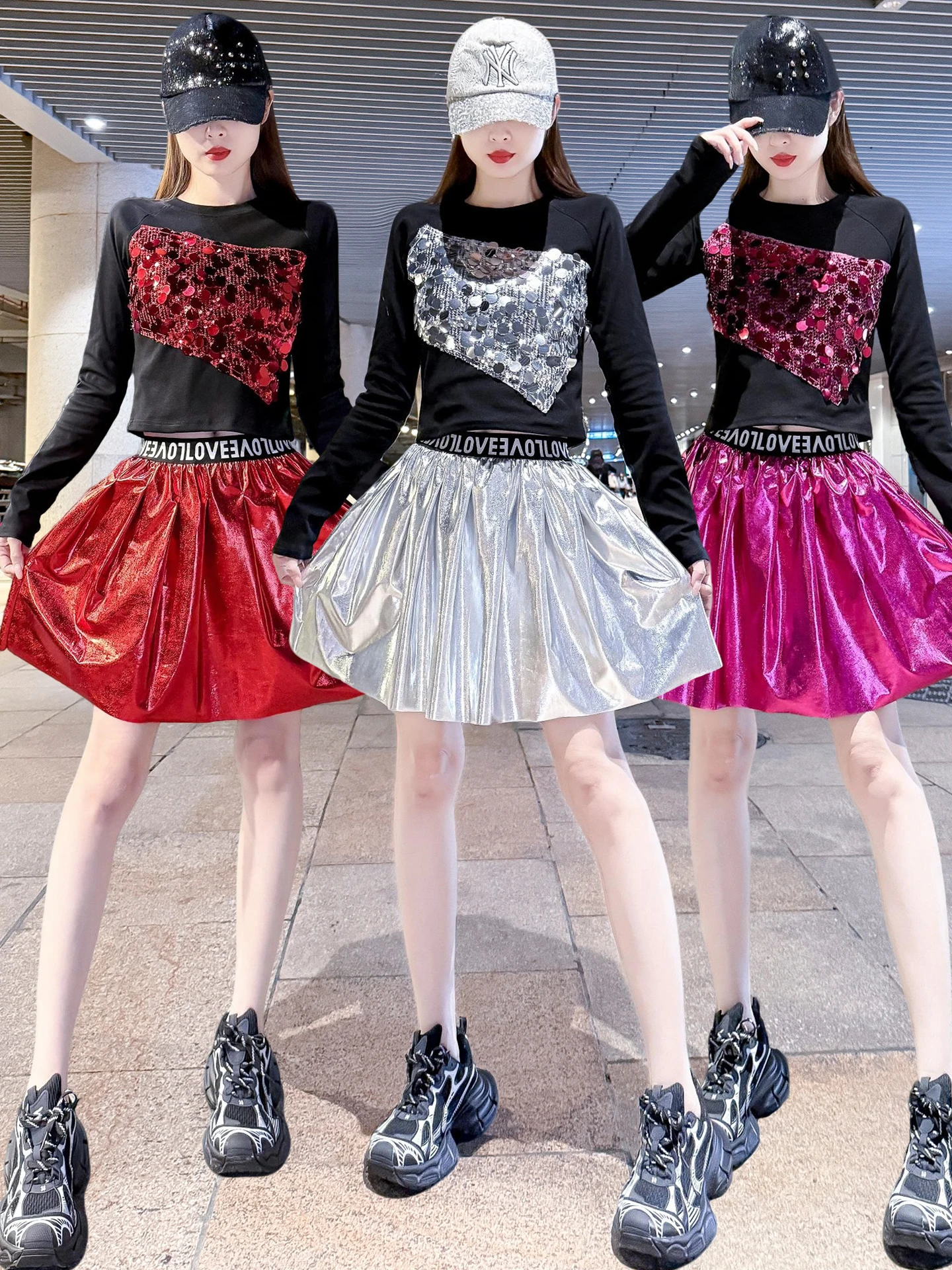 New Women's Jazz Dance Performance Outfit Hip Hop Adult Sequin Cheerleading Street Dance Modern Stage Performance Costume