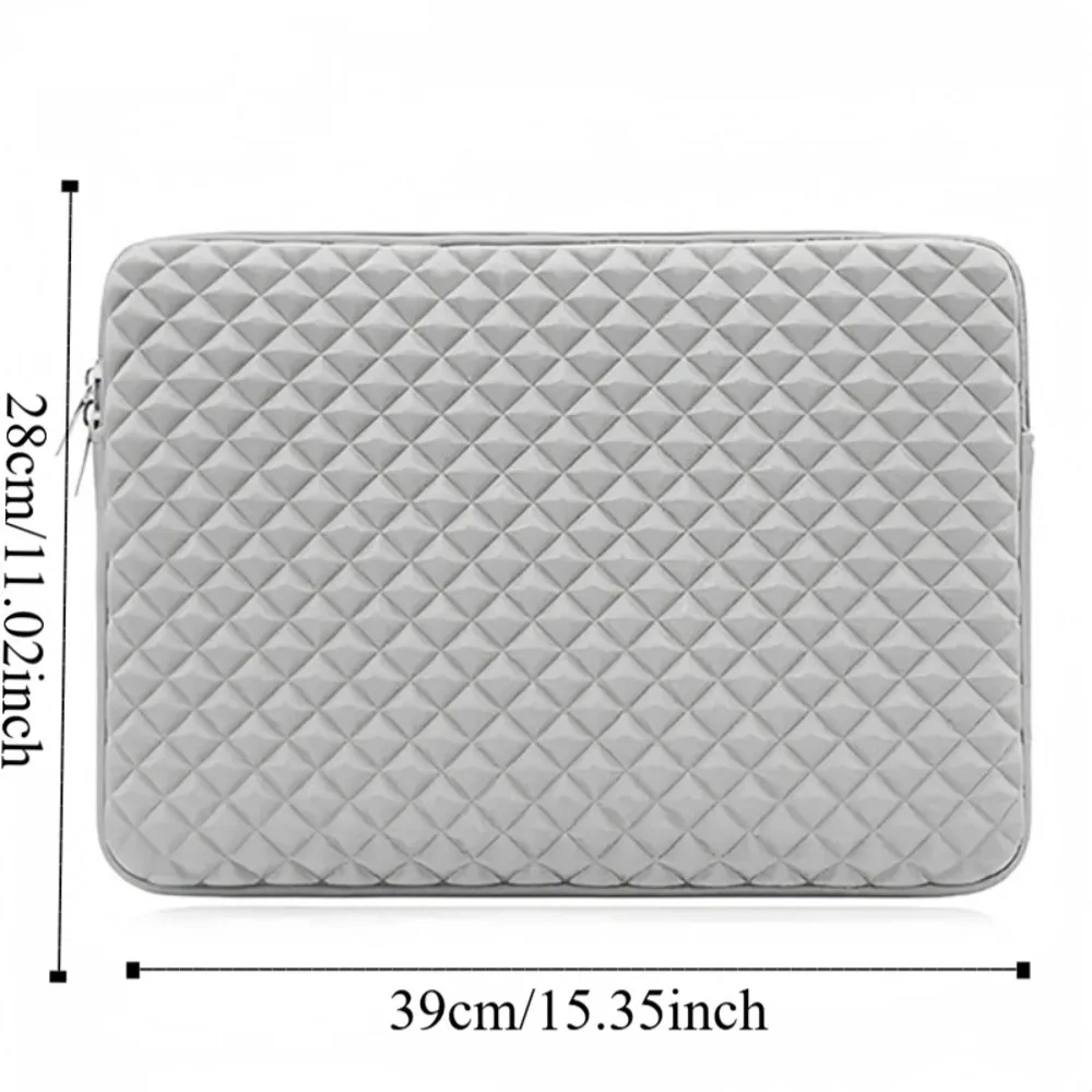 グリッドテクスチャラップトップポータブルスリーブ耐衝撃大容量ノートブック保護バッグ耐摩耗性防水