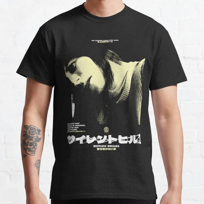 

Retro SH2 - Angela RESTLESS DREAMS Silent Hill 2 Horror Movie Game graphic t shirts For men Harajuku Printed large size tops
