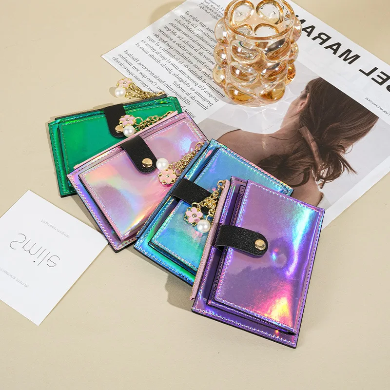 2026 New Women's Ultra-thin Patent Leather Glossy Wallet Korean Style Multi-functional Holder Coin Purse Multiple Card Slots
