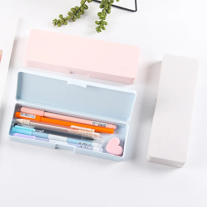 No Printing Simple PP Frosted Solid Color Stationery Box Small Fresh Creativity Student Desktop Organize Pencil Case Storage Box