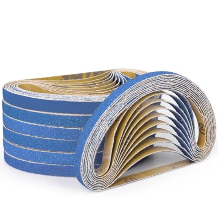 

10-Piece 1 x 30 Inch 40-400 Grit Zirconia Sanding Belts, Heavy Duty Long-Lasting Sanding Bands for Belt Sander, Rust Paint Remo