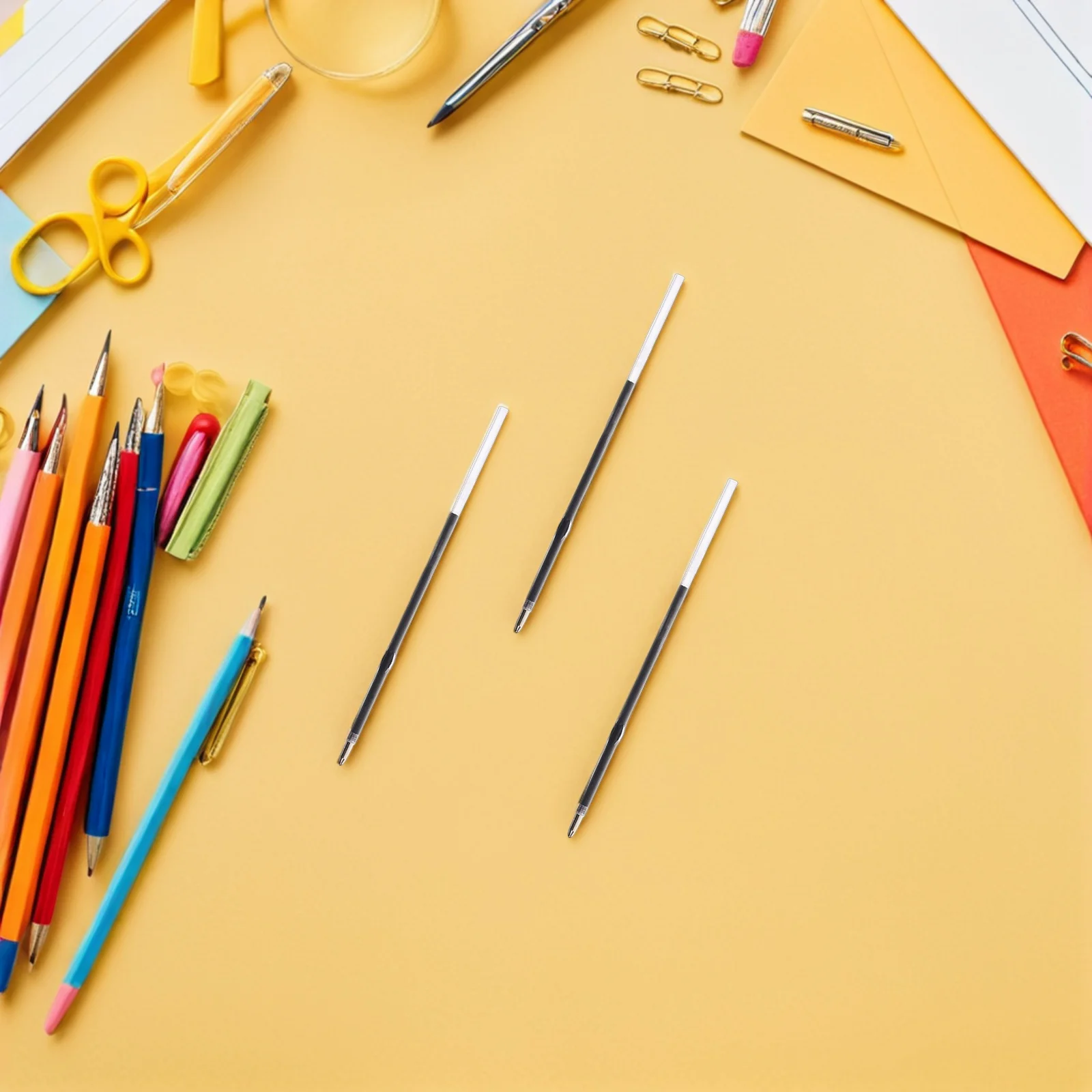 400 قطعة من قلم حبر جاف بديل لإعادة التعبئة وقابل للخرز، حبر أسود وأزرق للرسم