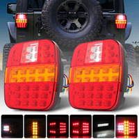 39 LED Tail Light Stud Mount Combination Stop Turn Signal Light Trailer Tail License Plate Lamp For Ford Jeep CJ YJ JK Wrangler