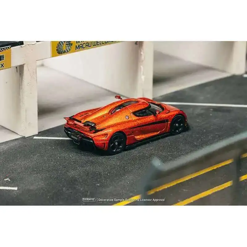 PreSale TW 1:64 Koenigsegg Regera برتقالي معدني خطوط سوداء دييكاست نموذج سيارة مجموعة ألعاب Tarmac Works