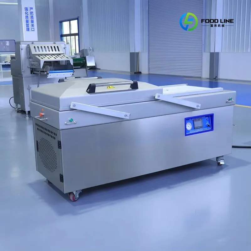 FL Customized 304 Stainless Steel Double Chamber Vacuum Packaging Machine Automatic Swing Lid CE Certified 600mm Sealing Bar