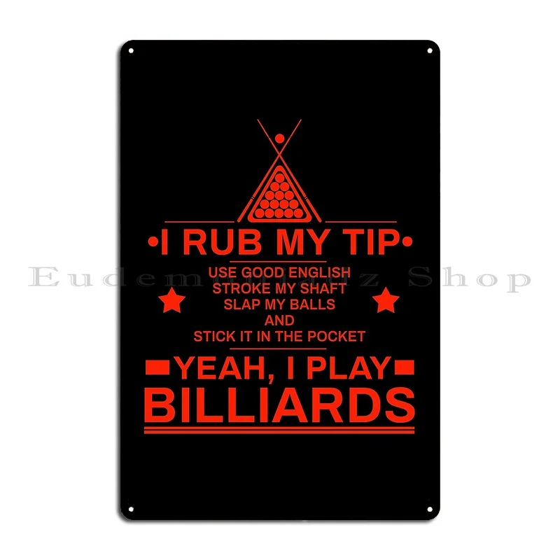 Billiard Cue Billiard Ball Snooker Pool Gift Metal Plaque Poster Pub Cinema Cave Create Mural Tin Sign Poster