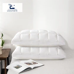 Liv-Esthete Top Grade Winter 100% Goose Down Pillow Sleep Gift Down-proof Queen King 100% Cotton Neck Protection Bed Pillow