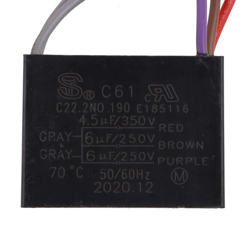 CBB61 Condensatore ventilatore a soffitto 4.5uf+6uf+6uf 5 filo 250 V 5 Venditore avviamento Migliore vendita