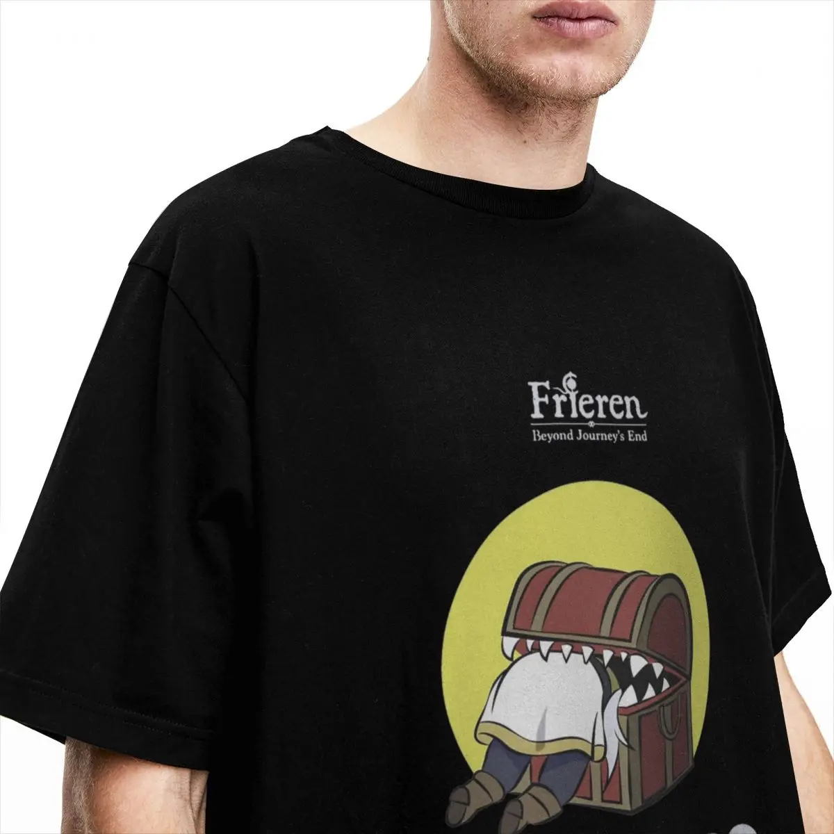 Frieren T Shirt Men Beyond Journeys End Y2K Retro Pure Cotton T Shirts Summer O Neck Harajuku Tees Hot Sale Oversize Clothing