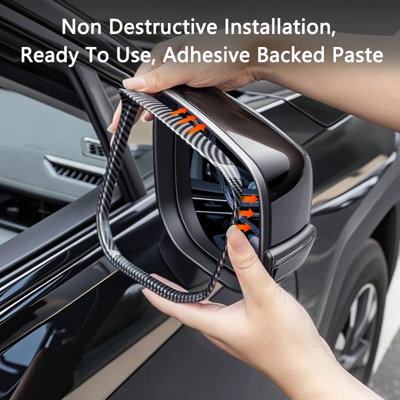 

Car Rearview Mirror Cover Rain Shade Visor ABS Rear View Mirror Rain Eyebrow Frame Rain Shield For Toyota RAV4 26-31 Accessories
