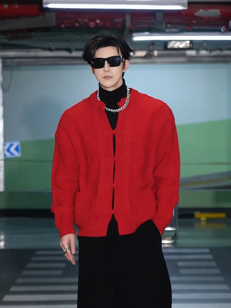 

Red Knitted Sweater 2026 Year Chinese Sle Men Women Coat Warm Soft Long Sve round Ne Sweater for Commuting Casua...