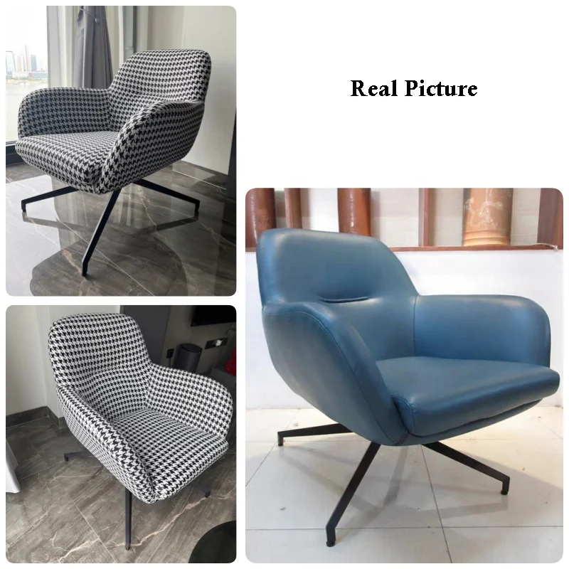 Factory Directly Art Upgrade Modern Office Chair High Elastic Foam Swivel Chair Leather Cover Living Room Chairs