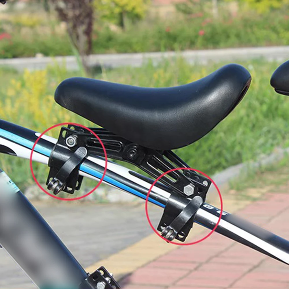 Front Mounted Bicycle Seats with Handlebars and Foot Pedals for Kids Children Bicycle Frame Quick Release Kids Saddle Parts