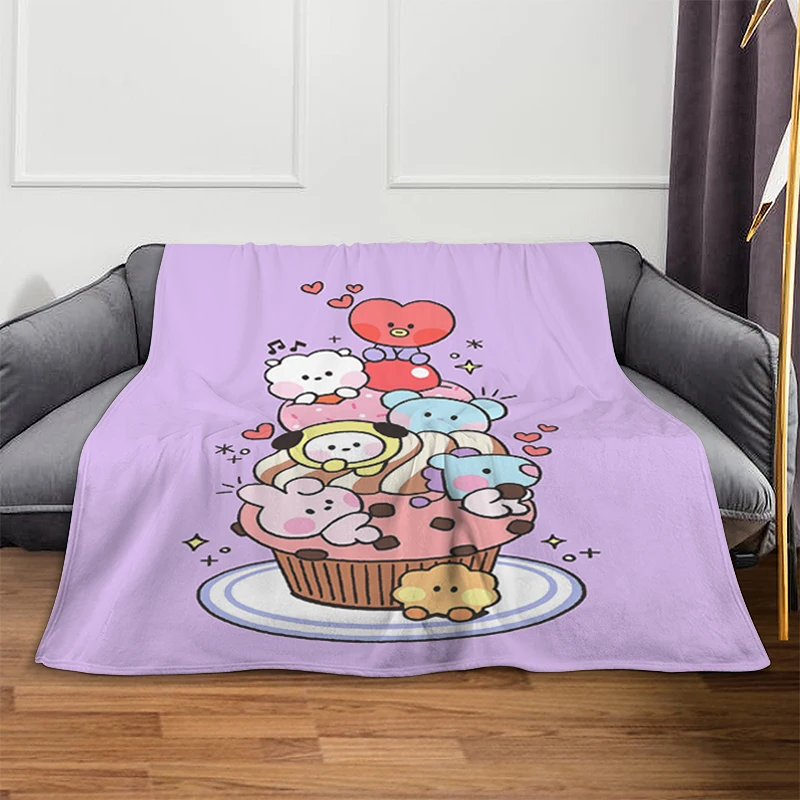 

Flannel Blanket A-BT21s Sofa Fluffy Soft Blankets for Winter King Size Blanket Microfiber Bedding Warm Knee Bed Fleece Camping