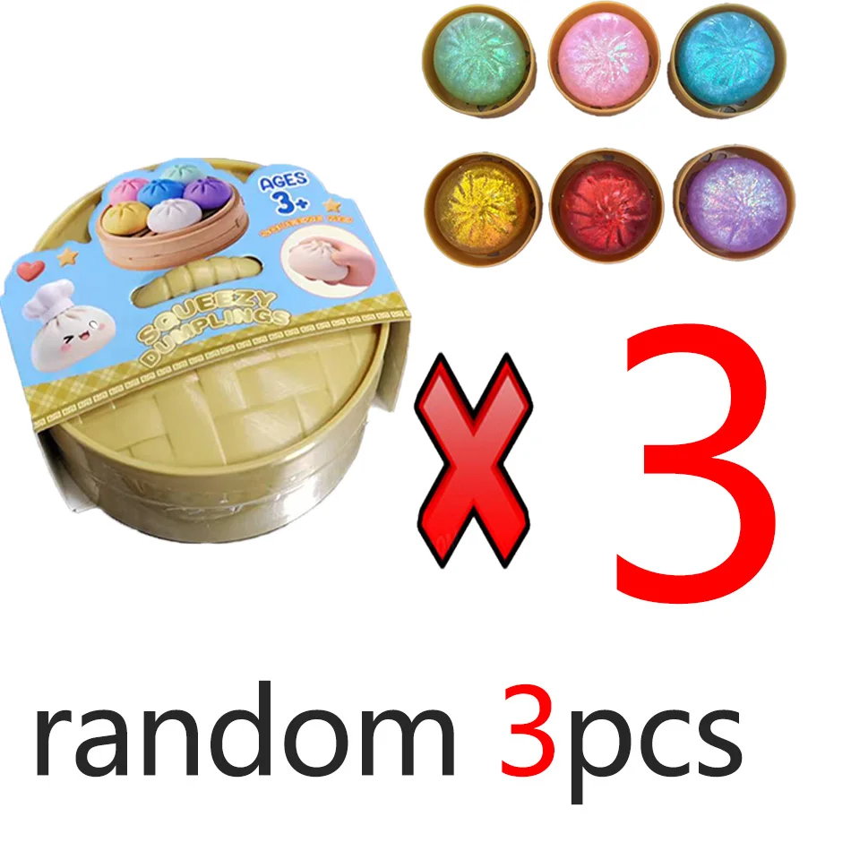 Kleurrijke gesimuleerde dumpling-squishies Ontspannend Angstverlichtend Antistress Verbeteren van de stemming Herbruikbaar Rebound Squeeze Reliever Speelgoed