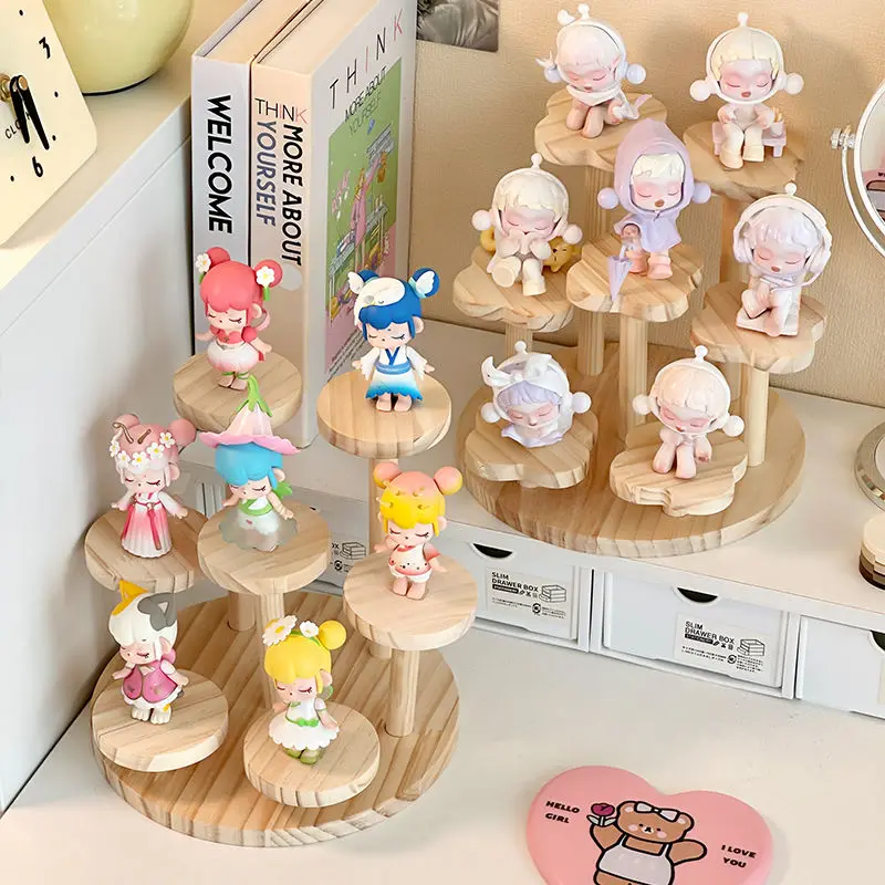 Display Racks Storage Wooden Hand-me-down Shelves Stand Toys Ornaments Display Ladder Home Decoration Jewelry Storage Holders