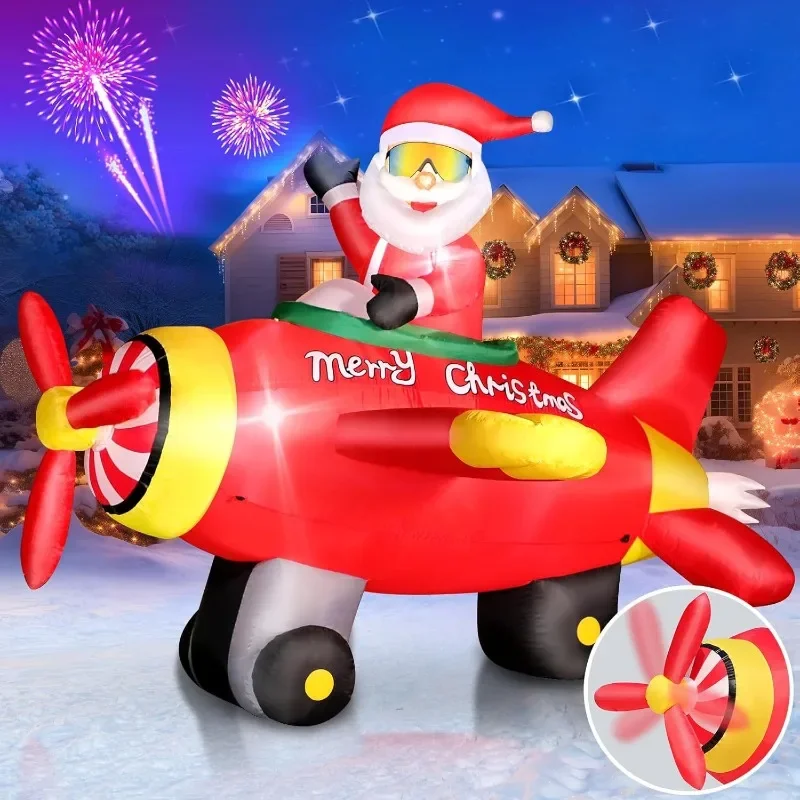 New Christmas Decorations Christmas Party Supplies New Cartoon LED Glowing Santa Air Model