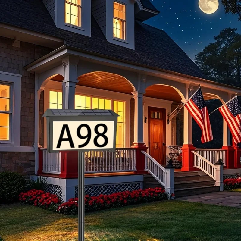 Solar-Powered Digital Door Number Light, Decorative Led House Number Light, Guide Light, Recessed Installation - for Houses, Villa Indicator Light, Solar-Powered Suitable for Villas, Lawns, Parks, Gift Light