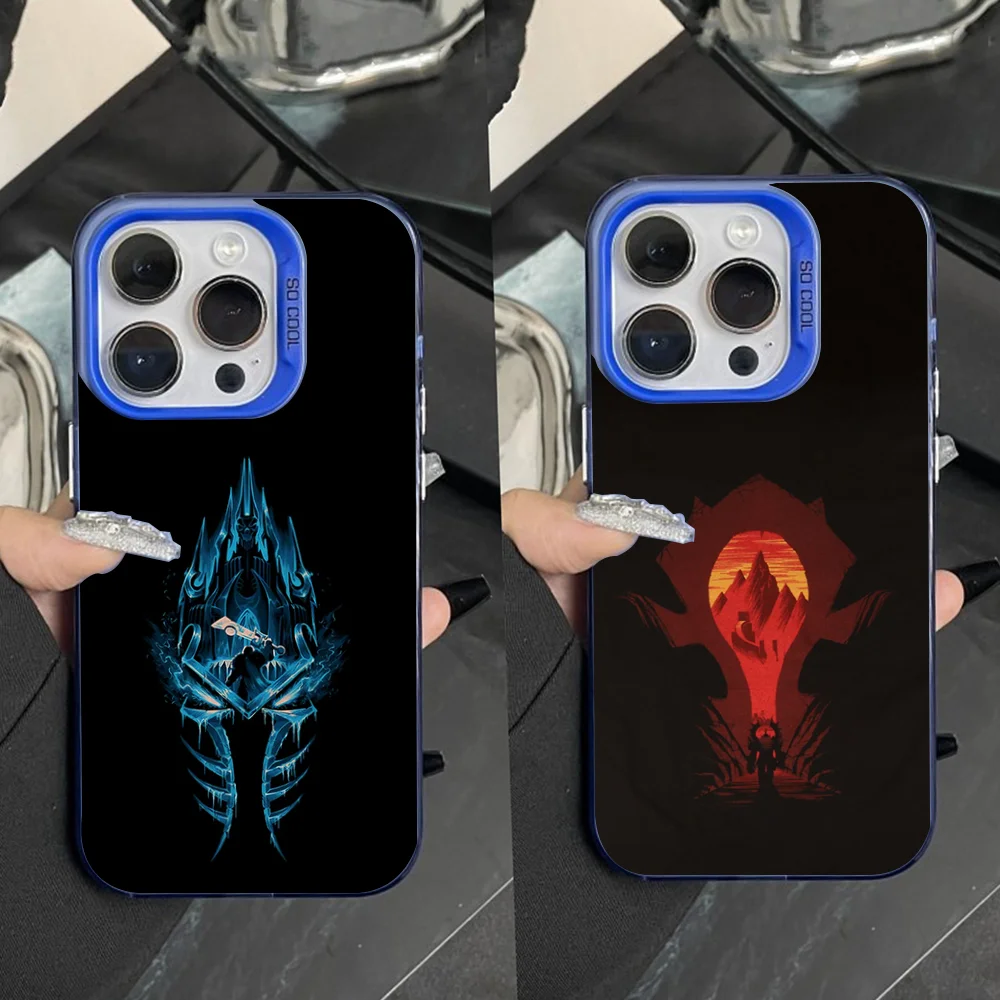

W-World Of W-Warcraft Phone Case For iPhone 16,15,14,13,12,11,Pro,Max,Plus,Mini,XS Anti Fall Blue Matte Hard Bumper