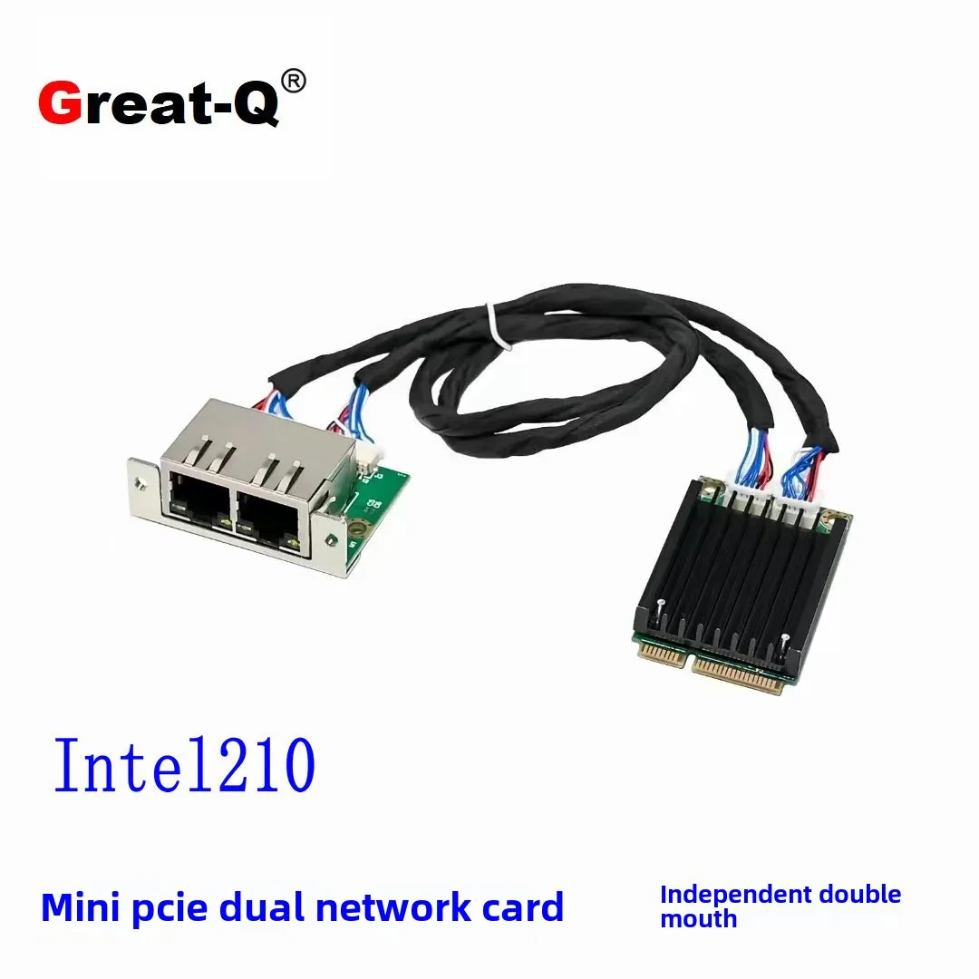 Mini PCIe to dual port gigabit wired network card I210 mpcie RJ45 server network card I210-T2 Video card