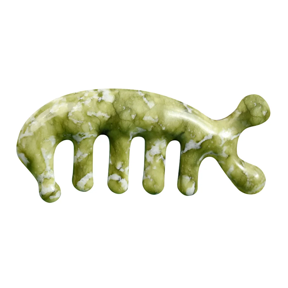 

Creative Jade Massage Comb for Scalp and Body Acupoint Relief Ergonomic Design Smooth Edges Handheld Massager Tool for Home