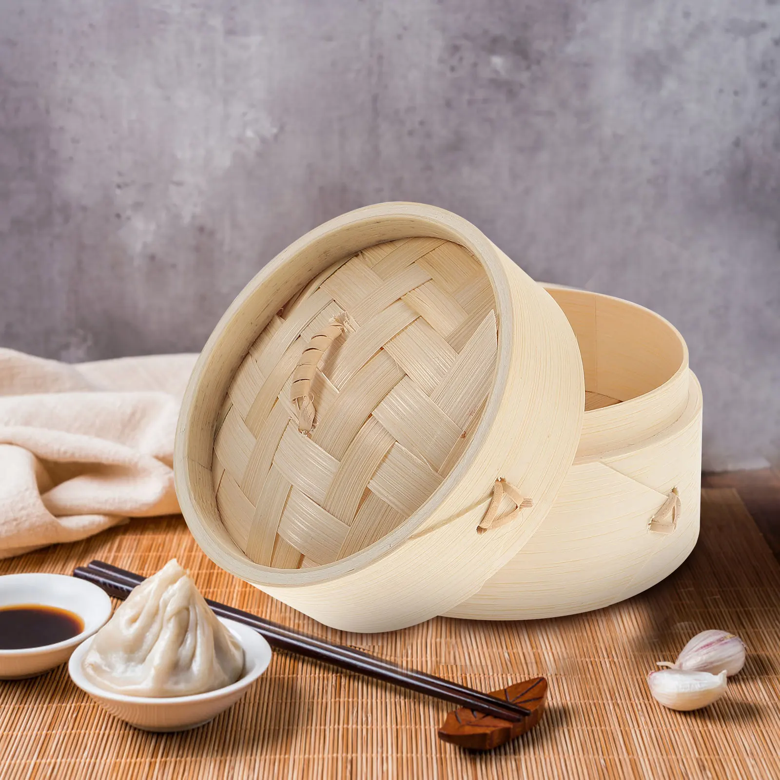 

1 set Basket Reusable Kitchen Cooking Tool Steaming Buns Dumplings Eggs Rice Corn Multi-Function Bamboo Household Bamboo