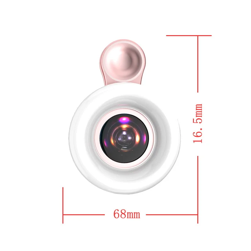 15X Macro Lens for Mobile Phone Fill Ring Light Selfie Live Lamp Camera Lens with LED Ring Flash Smartphone Fill Light Universal